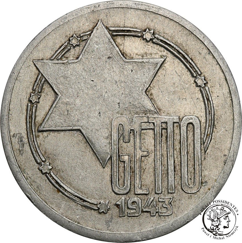 Getto Łódź. 10 Marek 1943 aluminium - odmiana 10/5